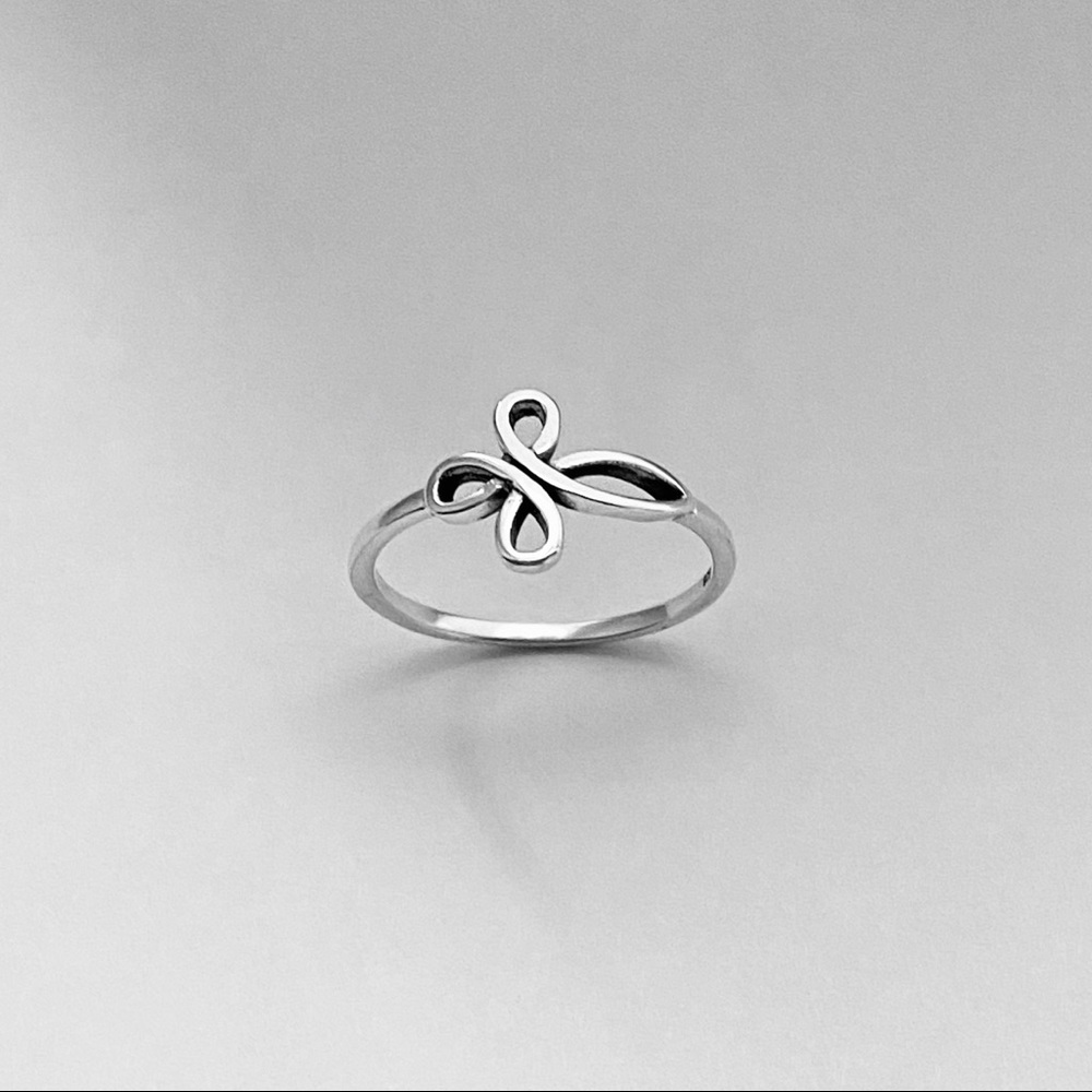 Silver Intertwined Cross Ring, Silver Ring, Relig… - image 2